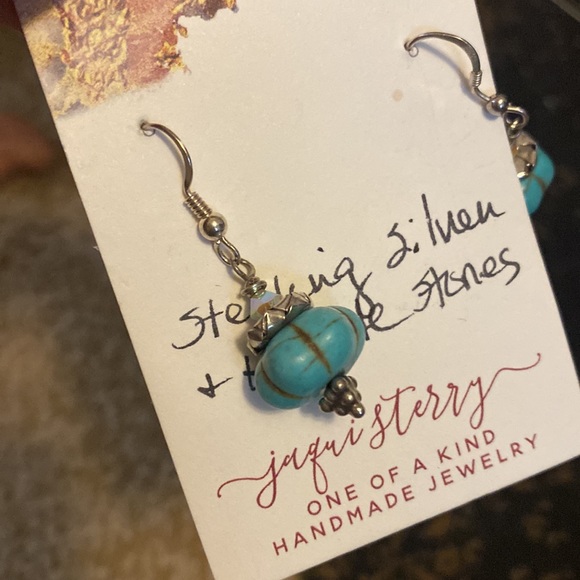 Sterling silver pumpkin earringgs - Picture 3 of 3